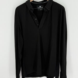 Butter Cloth Icy Cotton Regular Fit Black Long Sleeve Shirt Men’s Size Large